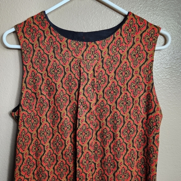 Joan Curtis Vintage 60s Go Go Womens Geo Print Sleeveless Knit Mini Dress-Size S - Picture 2 of 6